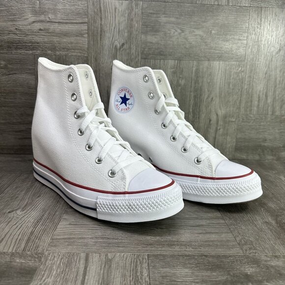 Converse CTAS Women's  size 10 White Canvas Wedge Shoes - Picture 5 of 8